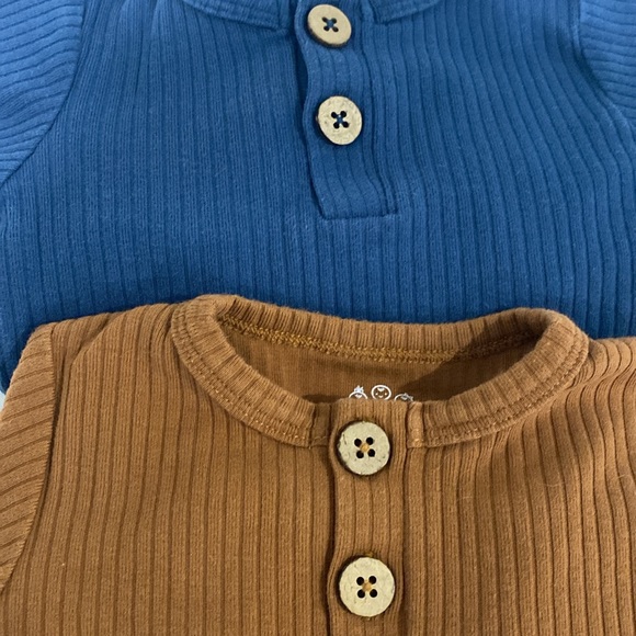 Three Little Tots (2) Baby Ribbed Organic Playsuits with Pockets |Sz 3-6 months - Picture 12 of 12